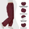 thumbnail image 4 of Rolanko Parachute Pants for Girls Y2K Cargo Trousers with Pockets Harajuku Jogger Pants, 4 of 7