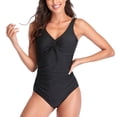 thumbnail image 1 of Traje de baño Traje de baño de una pieza cómodo y encantador sin espalda delgado con cordón para mujer Negro S, 1 of 6