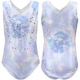thumbnail image 2 of EFINNY Kids Gymnastics Sparkly Leotards Ballet Dancewear for Little, Big Girls with Shorts Headband, 2 of 8