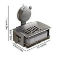 thumbnail image 3 of Soap Holder, Bar Soap Dish Suction Cup for Shower Wall Mounted, Soap Saver Suitable Soap Tray for Bathroom, Tub, Soap Sponge Caddy Kitchen Sink, Easy to Clean,,Gray, 3 of 8