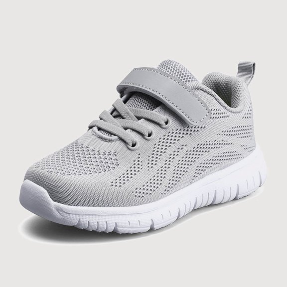Gyujnb Mesh Breathable Hook and Loop Low Top Round Toe Lightweight Running Sneakers (Boys and Girls),10.5-11 Years