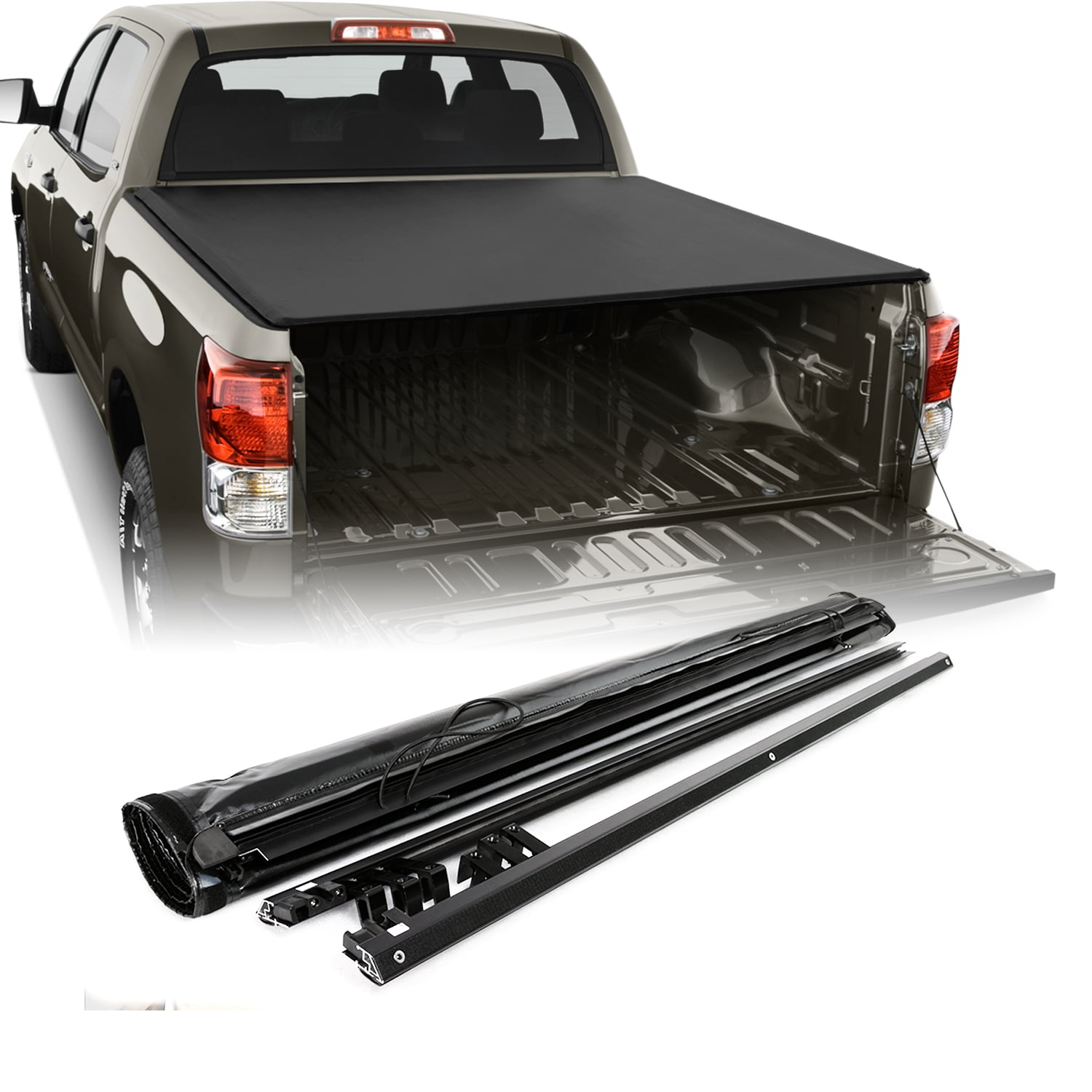 For 20072020 Toyota Tundra Crew Max Cab 5.5 Feet 66" Soft Roll Up Tonneau Cover