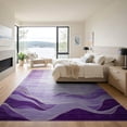 thumbnail image 3 of ODIKA 9'x12' Washable Area Rug Dye Tie Abstract Ombre Wave Gothic Ornamental Purple for Great Room, Indoor Concept, Large Living Low Pile, Flatwoven, 3 of 7