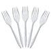 Fourchettes à Couverts en Plastique, Jetables de Poids Moyen, Pack de Valeur - 1000 Comte, Blanc