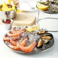 thumbnail image 4 of Seafood Plate Set Double Stainless Steel Snack Plate Afternoon Tea Cake, 4 of 5