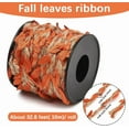 thumbnail image 2 of 33 Feet 2MM Leaf Burlap Ribbon Artificial Leaves Vine String Orange Ribbons with Fall Leaves Rattan Rope Creative Jute Twine Roll for Crafting Hanging Wall Decoration Garland Making diy, 2 of 9