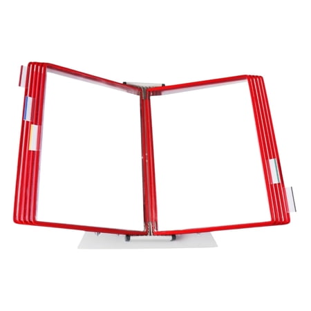 Djois® Desktop Display System, Durable Steel Wire Frames, Letter-Size, 10 Pockets, Red