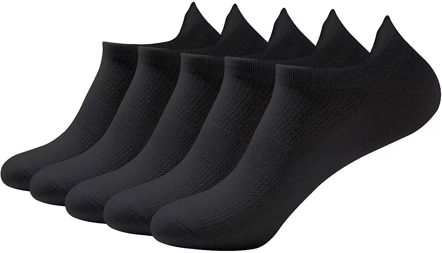 SERISIMPLE Women Summer Thin Sock No Show Running Socks 5 Pairs (Black