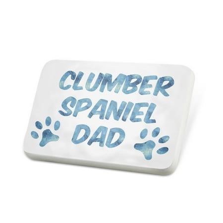 Clumber Spaniel Silhouette Dogs - Porcelein Pin Dog & Cat Dad Clumber Spaniel Lapel Badge – NEONBLOND