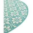 thumbnail image 4 of Unique Loom Outdoor Trellis Collection Area Rug - Tiles (3' 1" Round Teal/Ivory), 4 of 9