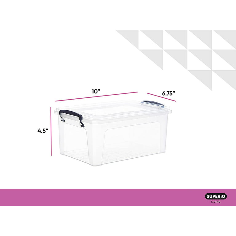 6 Small Boxes with Lids, 3 Quart Plastic Storage Bins from Ortodayes.