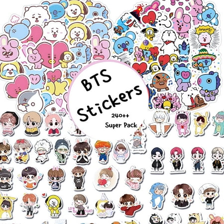 Bts Kpop Stickers Cartoon, Laptop Stickers Kpop