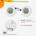 thumbnail image 4 of 3-Pack Mini Hygrometer & Thermometer, Indoor Outdoor Digital Humidity Meter Gauge Temperature, ℉/℃, for Home, Office, Reptile, Car, Greenhouse, Lab, Terrarium, Cellar.. A01 White, 4 of 6