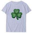 thumbnail image 4 of T-shirt de la Saint-Patrick pour Femmes, Col Rond, Manches Courtes, Imprimé Arbre de Noël, 4 of 4