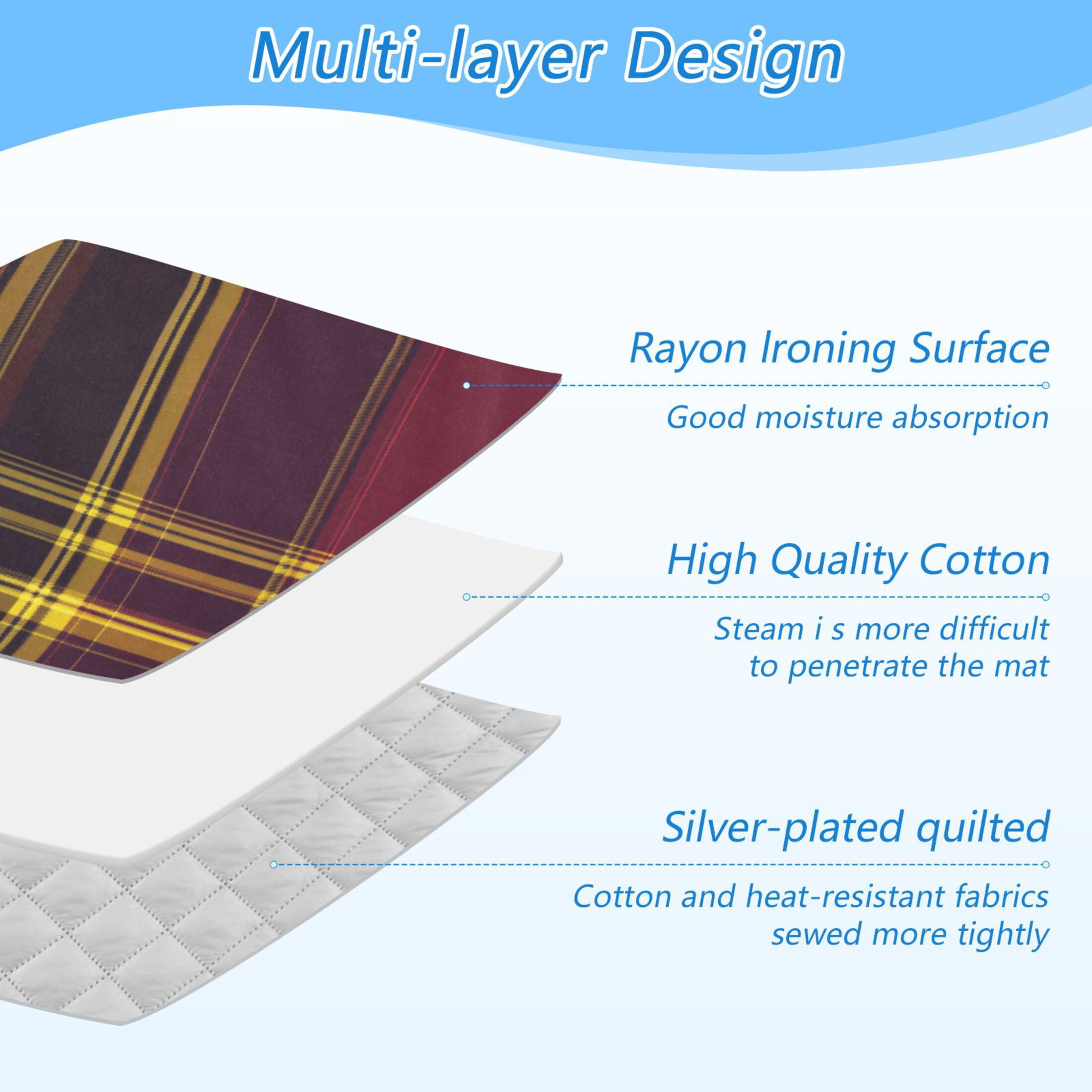 Black Yellow Pattern Ironing Mat Blanket for Table Top Travel Portable Ironing Board Pad 47.2x27.6 Inch