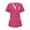 Hot Pink, variant on Nurse Uniform,Women's V-Neck Nurses Tunic Uniform,Short Sleeve Clinic Carer Protective Work Shirt for Hospital,office,or Home Care Nursing Blouse Hot Pink