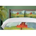 thumbnail image 4 of Ambesonne Landscape Duvet Cover Sets, Flower Scary Castle, 2-King, Red Green, 4 of 7