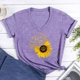 thumbnail image 1 of Camiseta con cuello en V de pata de perro girasol 01755 (púrpura S) FLhrweasw Para estrenar, 1 of 1
