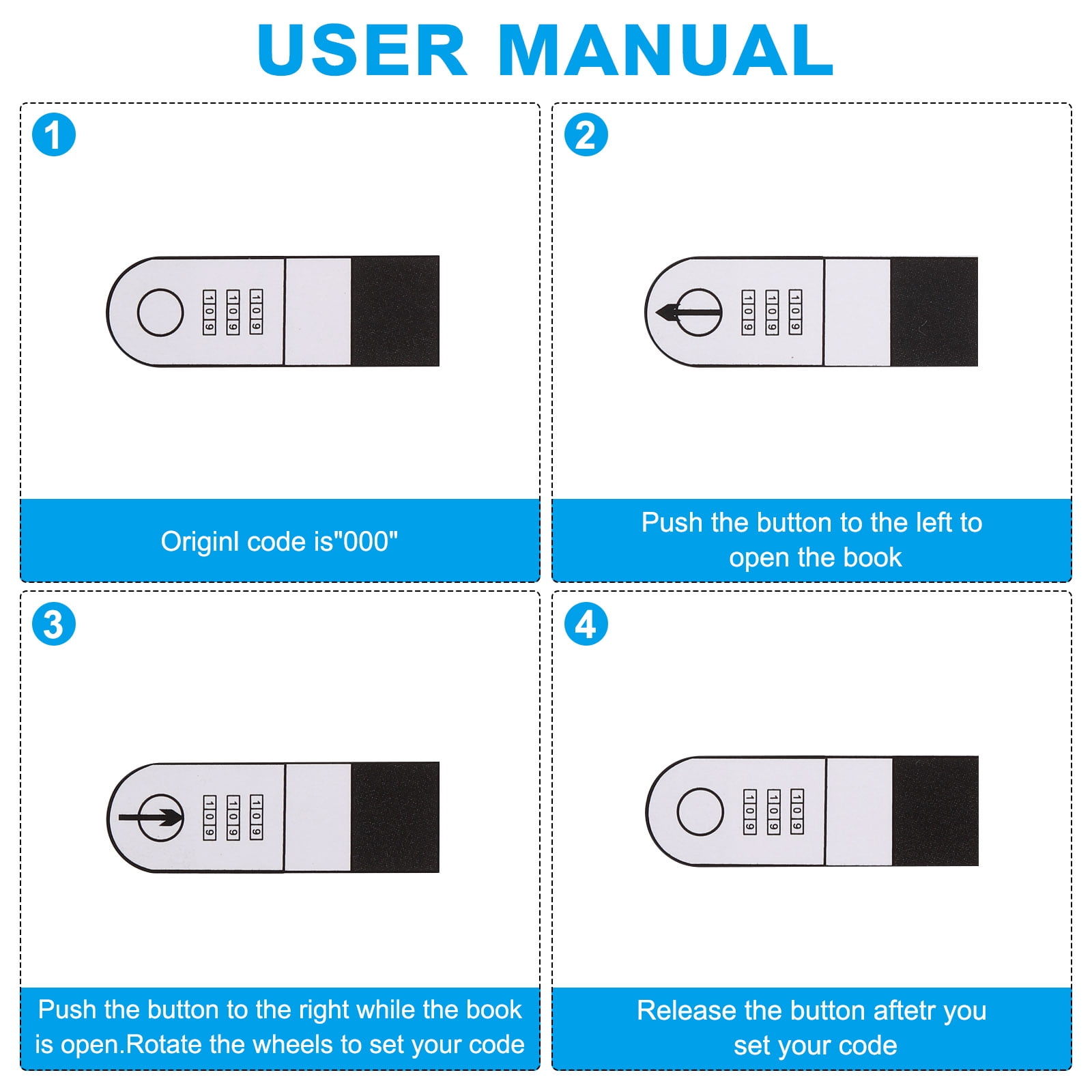 A5 Diary with Lock, Journal with Lock Cute Journaling Leather Notebook Journal Diary Binder Refillable Paper, Blue
