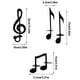 thumbnail image 3 of (Juego de 4) Lámpara de pared negra con notas musicales, 3 of 5