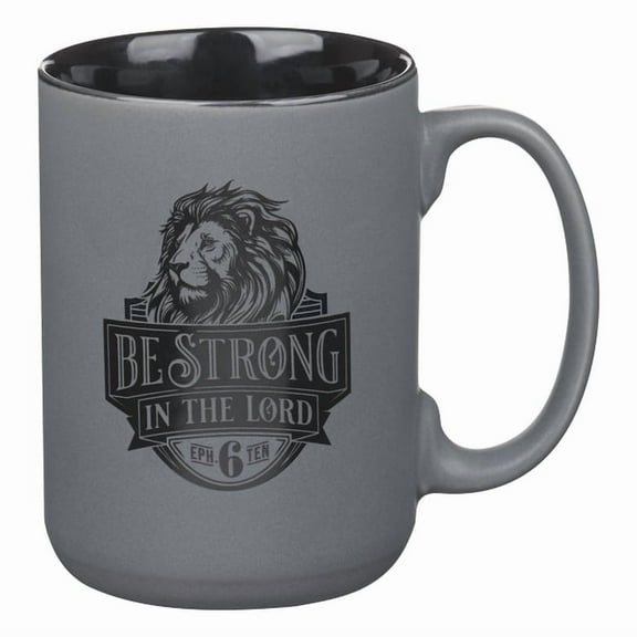 Mug Matte Gray Be Strong Eph. 6:10, (Hardcover)
