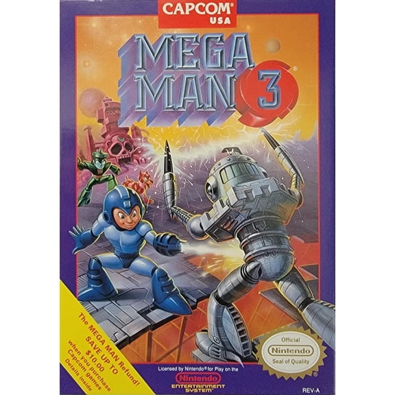 Restored Mega Man 3 by Capcom Physical Video Game for Nintendo, Everyone Rating