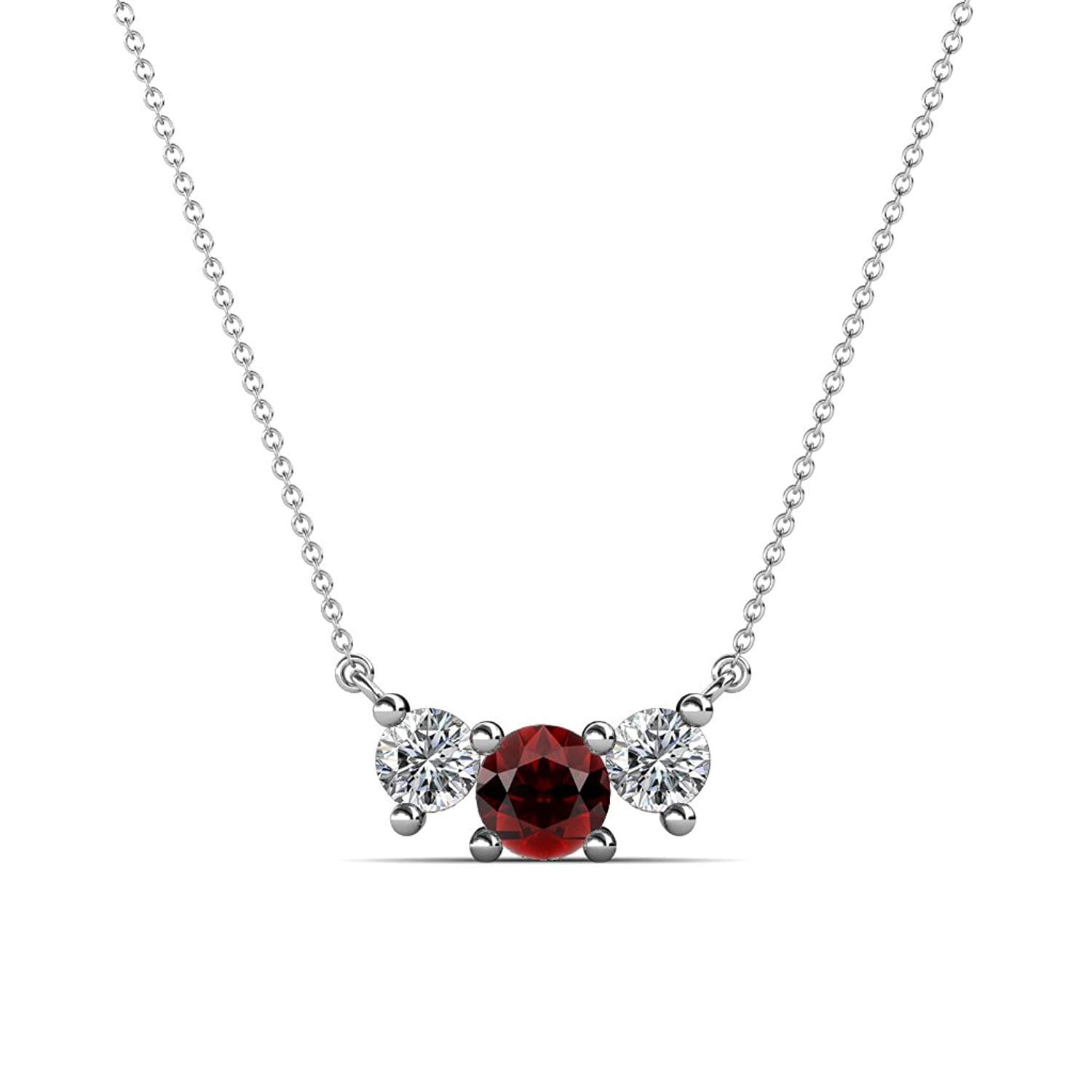 Details about   Red Garnet 1/2 ctw Graduated 3 Stone Pendant 14K Gold 16 Inches Chain JP:181949 