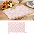 thumbnail image 6 of Pink Daisy Placemats Set of 6 Spring Floral Elegant Pastoral Botanical Place Mats Indoor Wipeable Table Mats Washable Cloth Dining Table Placemats for Kitchen Holiday Party Home Decor 13x19 Inch, 6 of 9