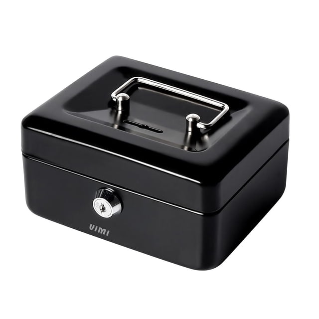 Pequeña Caja De Seguridad Con Cerradura Y Ranuras Alcancía De Monedas Y Otros Objetos De Valor Negro