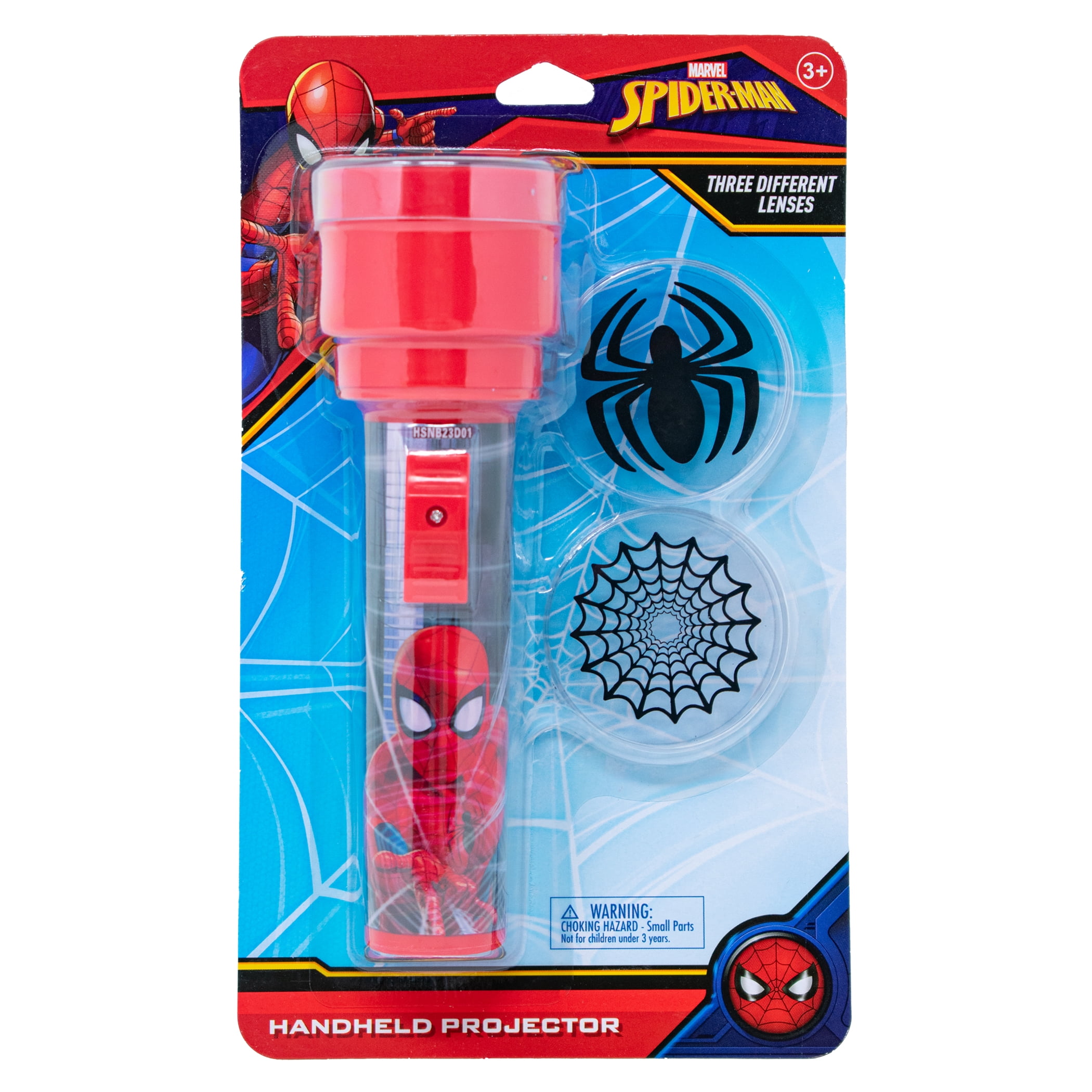 Spiderman Handheld Flashlight Projector Light with 3 Count Character Lens Halloween Safety