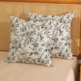 thumbnail image 2 of Chinoiserie Floral Pillow Covers 18x18 Set of 2 Black and Cream Floral Decorative Throw Pillow Covers Vintage Rustic Toile Flower Pillowcase Outdoor Decor Linen Cushion Case for Couch Sofa, 2 of 7
