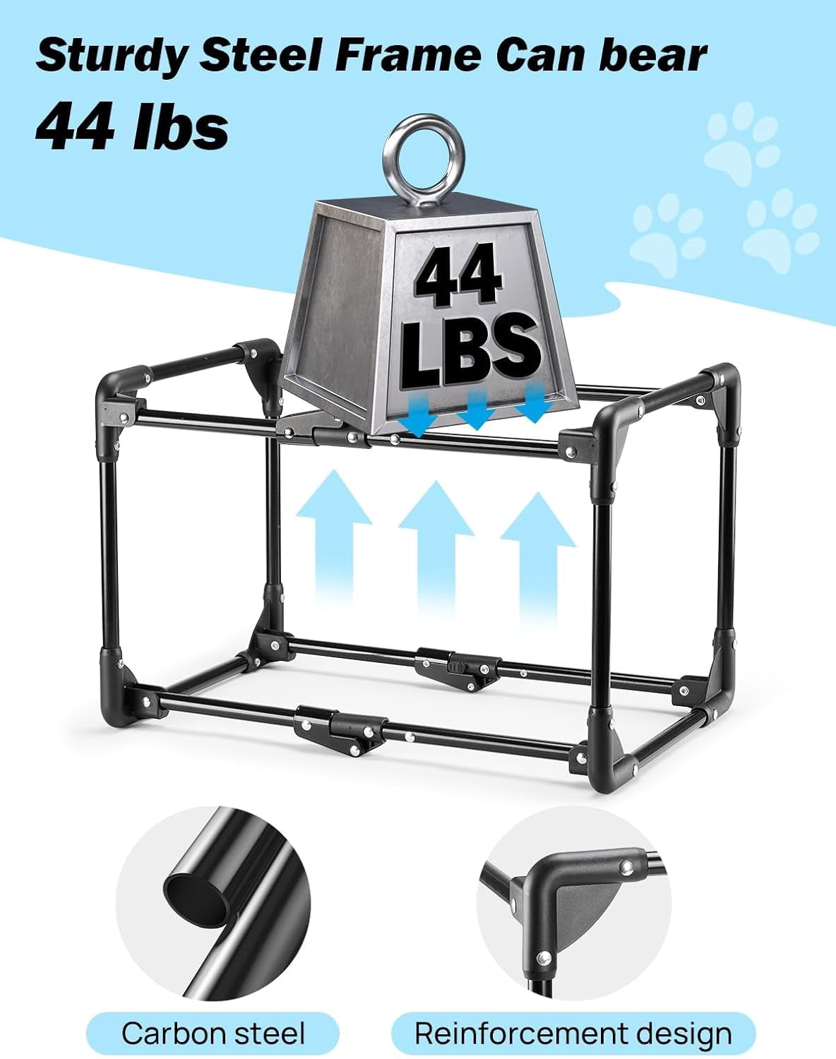 Collapsible Dog Crate 20 Inch Portable  for Car Travel Foldable Soft  Cage for Puppy Small Dogs Blue