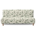 thumbnail image 2 of SCRAWLGOD Fern Leaf Print Armless Sofa Cover Stretch Furniture Protector Sofa Slipcover Washable 1 Piece Couch Cover for 3 Cushion Couch Heavy Duty Anti Slip Futon Slipcover, 2 of 9
