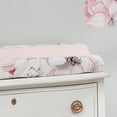 thumbnail image 2 of Lambs & Ivy Signature Botanical Baby Pink/Gray Floral Minky Changing Pad Cover, 2 of 3