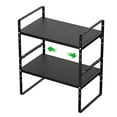 thumbnail image 2 of WEJIPP Expandable Cabinet Shelf Spice Rack in Cabinet Shelf Countertop Cupboard Pantry Shelf Organizer Storage Rack for Kitchen Bathroom Under Sink,2 Packs,8.07" W,Black, 2 of 15