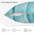 thumbnail image 5 of Haiem Teal Turquoise Wood Print Velvet Soft Solid Decorative Square Throw Pillow Covers Set with Elegant Piping Christmas Cushion Case for Sofa Bedroom Car-18"x18", 5 of 8