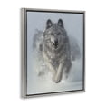 thumbnail image 3 of Stupell Industries Snow Plow Running Wolf Pack Gray Framed Floater Canvas Wall Art design by Collin Bogle, 31 x 25, 3 of 9