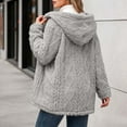thumbnail image 5 of Women's Cozy Soft Hooded Jacket Full Zip Front Button Closure Long Sleeve Casual Lightweight Outerwear For Everyday Wear, 5 of 6