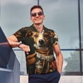 thumbnail image 4 of Pofeuu Modern Cute Dog Print Men's Loose Fit Midweight Short-Sleeve Pocket Polo-Large, 4 of 6