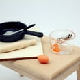 thumbnail image 2 of 7pcs/set 1:12 Scale Dollhouse Miniature Food Toy Mini Kitchen Accessories Rolling Pin Frying Pan Eggbeater Doll House Model, 2 of 6