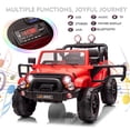 thumbnail image 4 of Red 2-Seater 12V Battery Kids Ride On Car Truck Electric Toys 3 Speeds  w/Music,LED,Cover,Remote Control, 4 of 18
