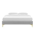 thumbnail image 6 of Platform Bed Frame, Twin Size, Velvet, Light Grey Gray, Modern Contemporary Urban Design, Bedroom Master Guest Suite, 6 of 7