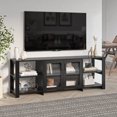 thumbnail image 3 of Entertainment Center With 2 Doors & Open 4 Cubby Spaces Furniture for Tv Stands TV Table for Living Room Bedroom Stand Cabinet My Lux Decor Round, 3 of 8