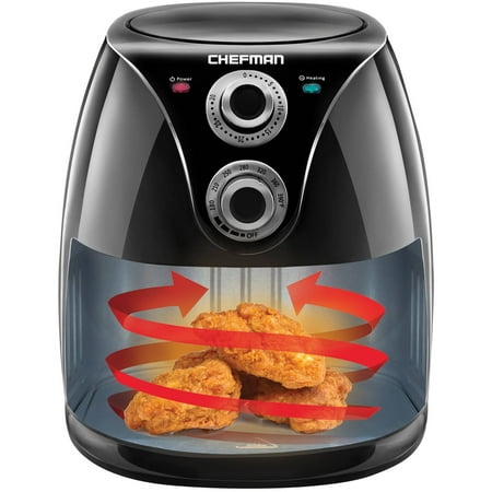 Chefman Air Fryer, Adjustable Temperature Control, Dishwasher Safe Parts, Black, 2.5 L, RJ38-25
