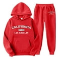 thumbnail image 2 of Men's Plus Size Long-Sleeved Letter Printed 2-Piece Sportswear Set – Casual Hoodie and Sweatpants, 2 of 3