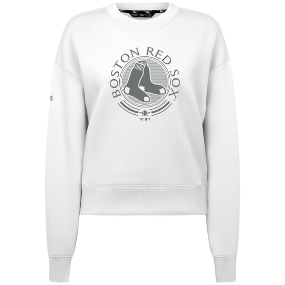 Women's Levelwear White Boston Red Sox Sponge Tri-Blend Grain Sweatshirt