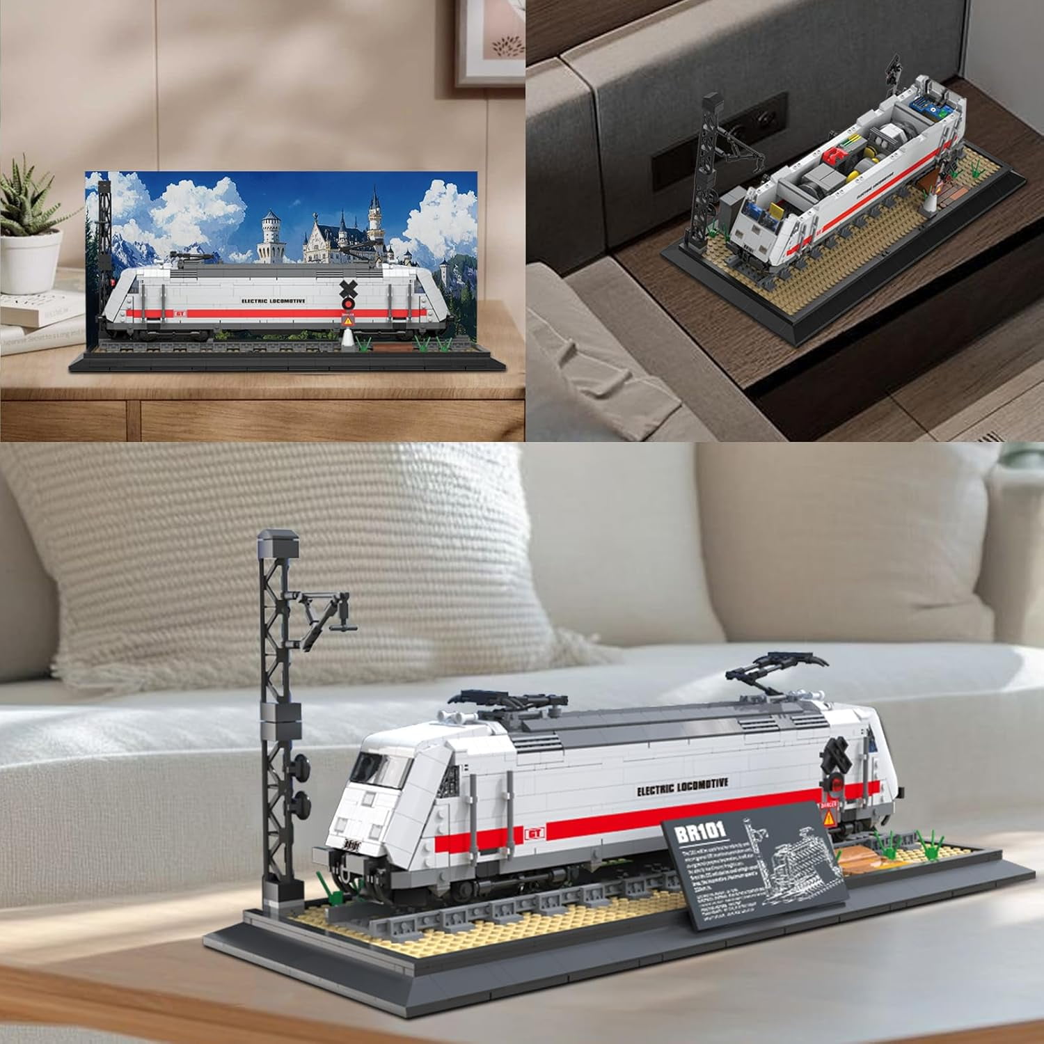 Reobrix Train Building Blocks Set 66802, German BR101 Electric Locomotive Building Toy Model Kit, Collectible Rail Train Display Model for Home Decor, Birthday Gifts for Adults Boys 14+ (1928 PCS)