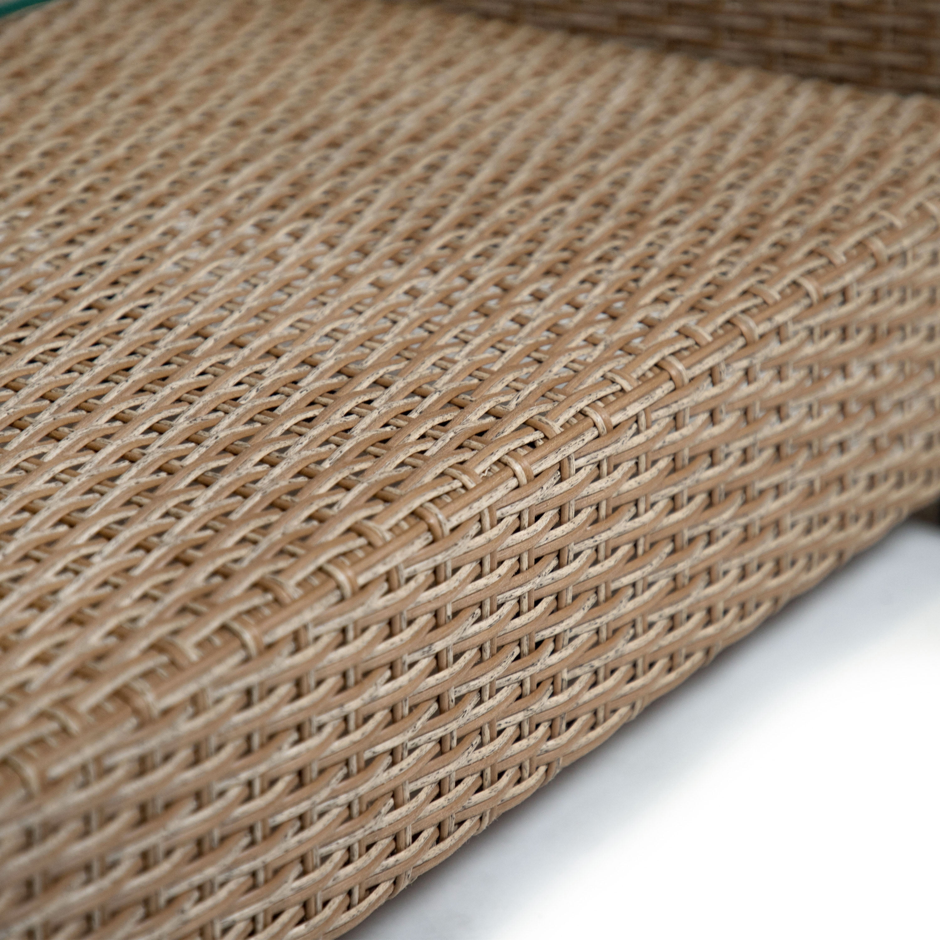 Alaya Outdoor Patio 1-Shelf PE Wicker and Steel Coffee Table, Natural Tone