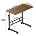 thumbnail image 2 of KAAYEE 27-36"Height Adjustable Rolling Sewing Table,C-shaped Study Side Table for Living Room,Brown, 2 of 7