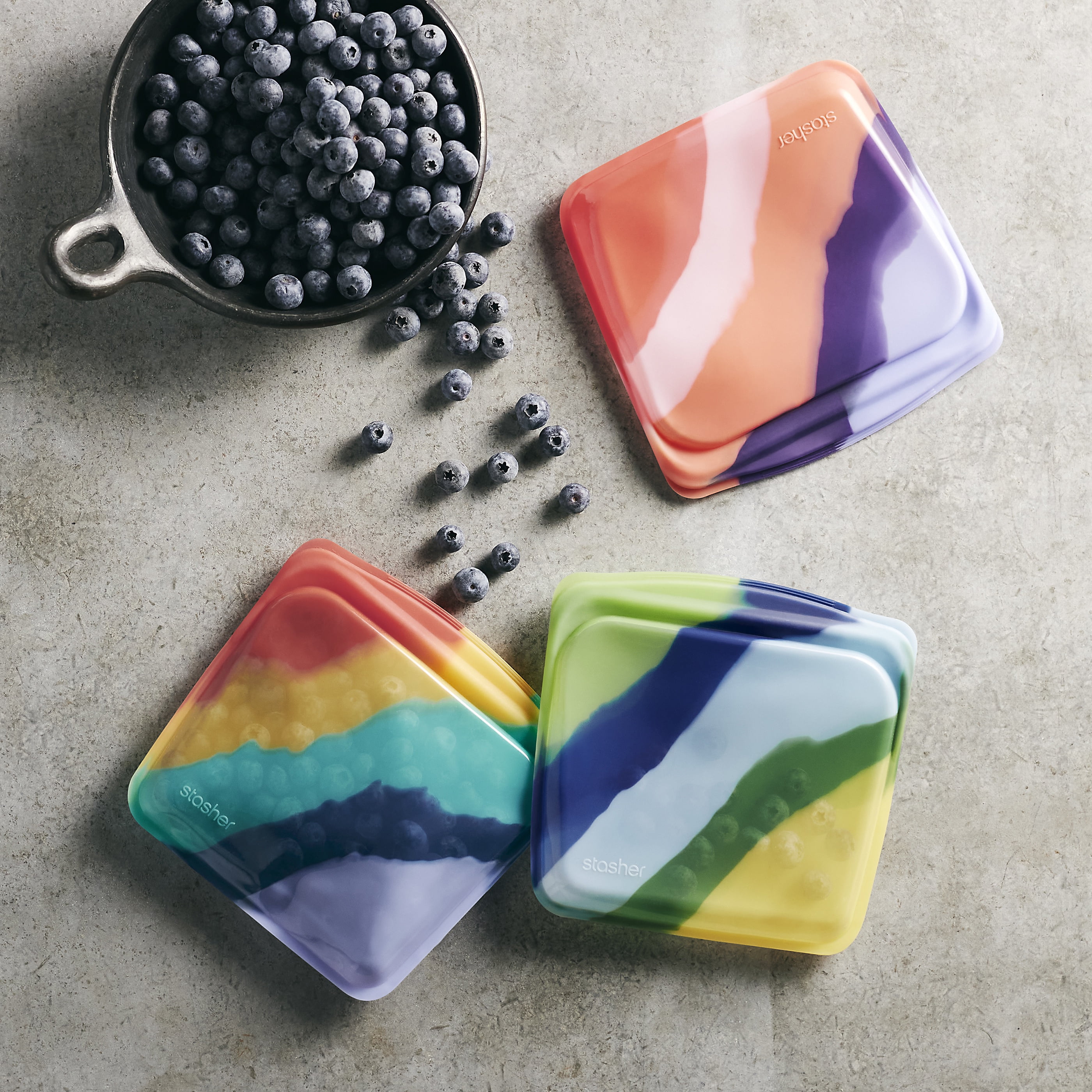 Premium Silicone Reusable Food Storage Bowls - 3pk - Thumbnail 5